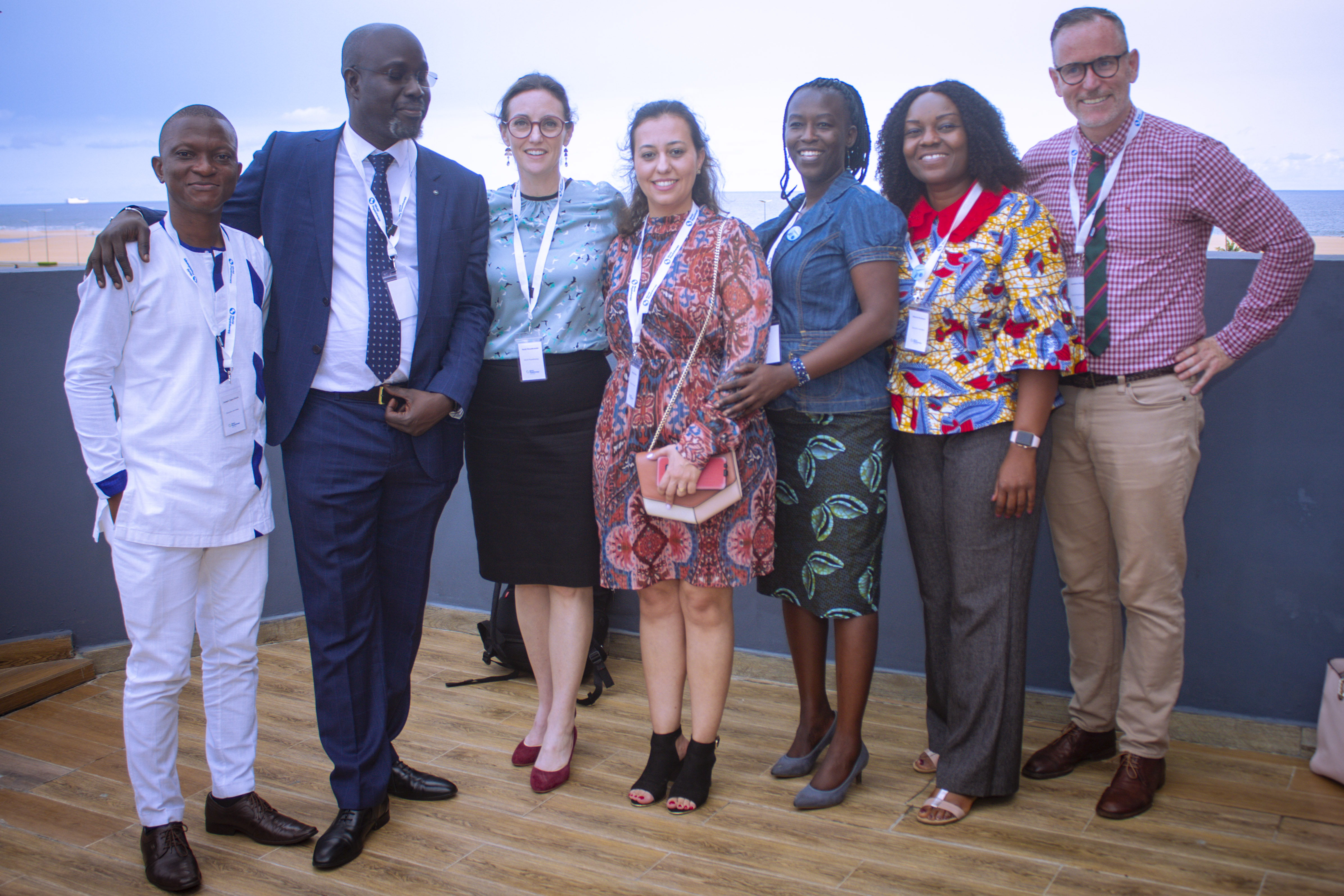 Pictured, from left: Joseph Martial Capo-Chichi, World Physiotherapy Africa region chair; Sidy Dieye, World Physiotherapy head of programmes and development; Heidi Kosakowski, World Physiotherapy head of membership; Houda Lahlou, World Physiotherapy Africa region executive committee member; Priscillah Ondoga, World Physiotherapy Africa region executive committee member; Alberta Rockson, World Physiotherapy Africa region executive committee member; Jonathon Kruger, World Physiotherapy chief executive officer