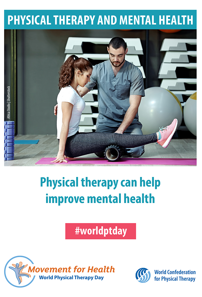 Imagen en miniatura del folleto del Día Mundial del PT 2018: fisioterapia y salud mental en inglés