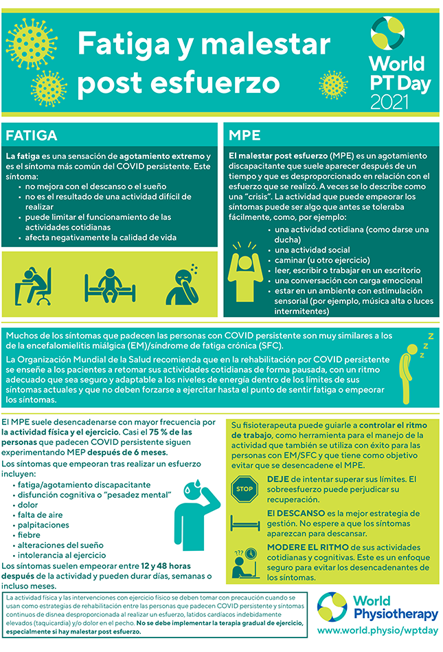 Image for World PT Day 2021 information sheet 3 in Spanish
