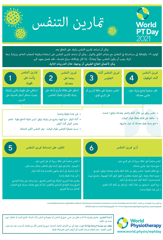 Image for World PT Day 2021 InfoSheet 5 in Arabic