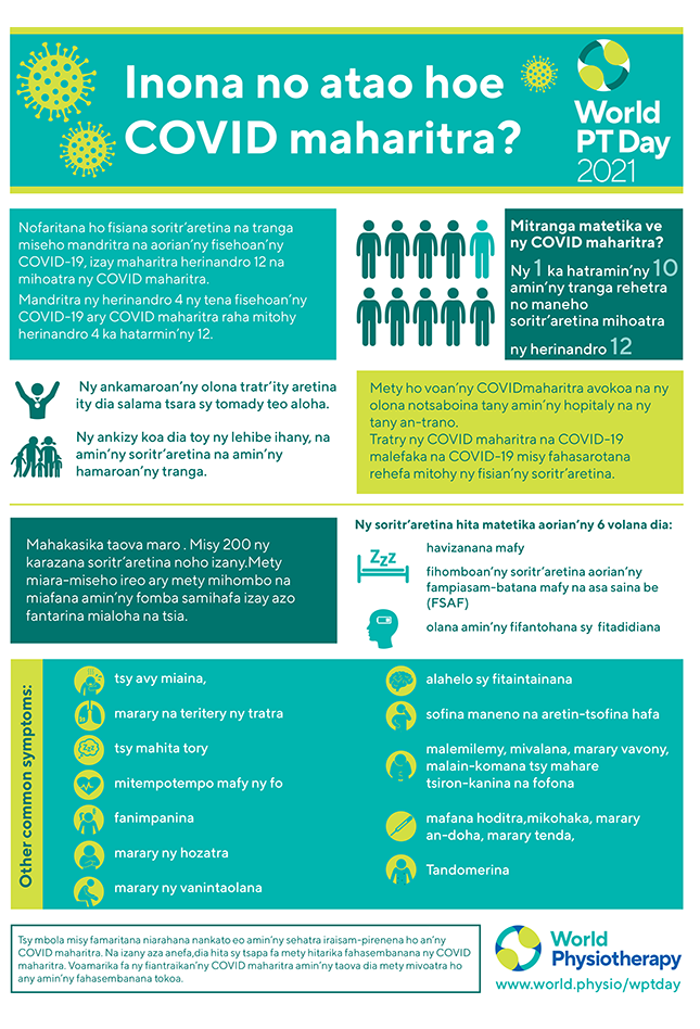 Image for World PT Day 2021 InfoSheet 1 in Malagasy
