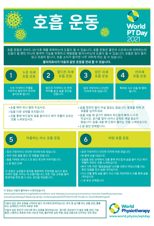 Gambar lembar info 2021 Hari PT Sedunia 5 dalam bahasa Korea