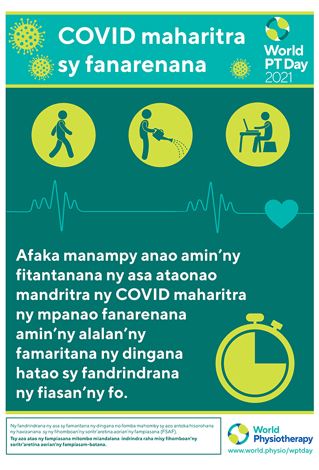 Imagen del cartel 2021 del Día Mundial del PT 2 en malgache