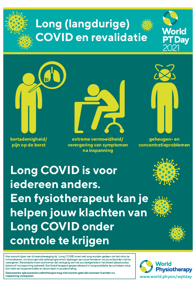 Imagen del cartel 2021 del Día Mundial del PT 1 en holandés