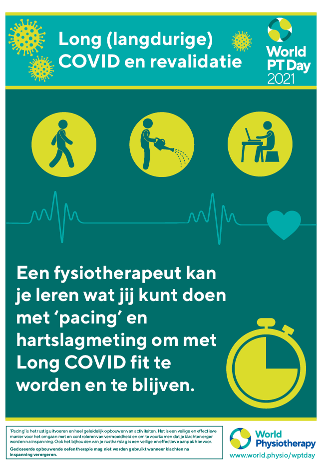Imagen del cartel 2021 del Día Mundial del PT 2 en holandés