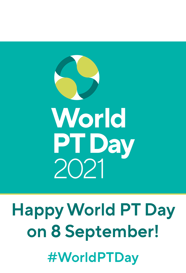 Happy World PT Day graphic for social media
