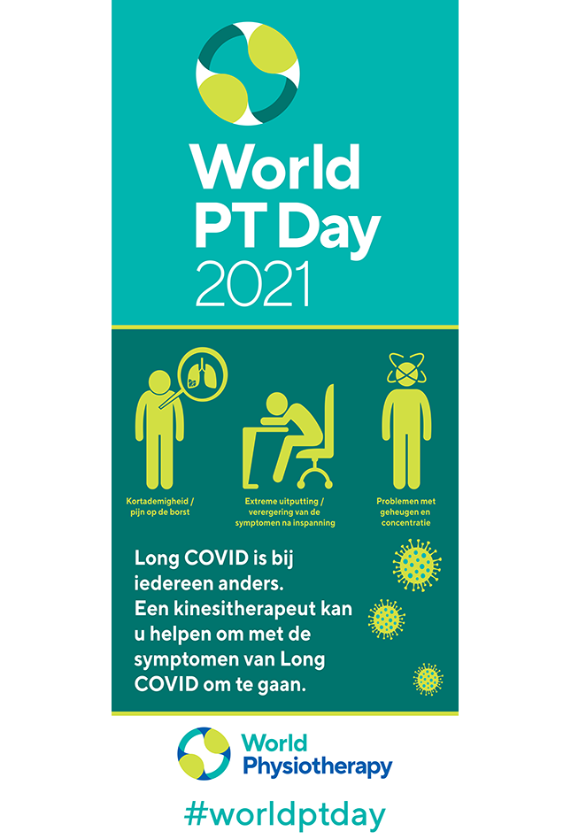 World PT Day roller banner. Dutch Belgian