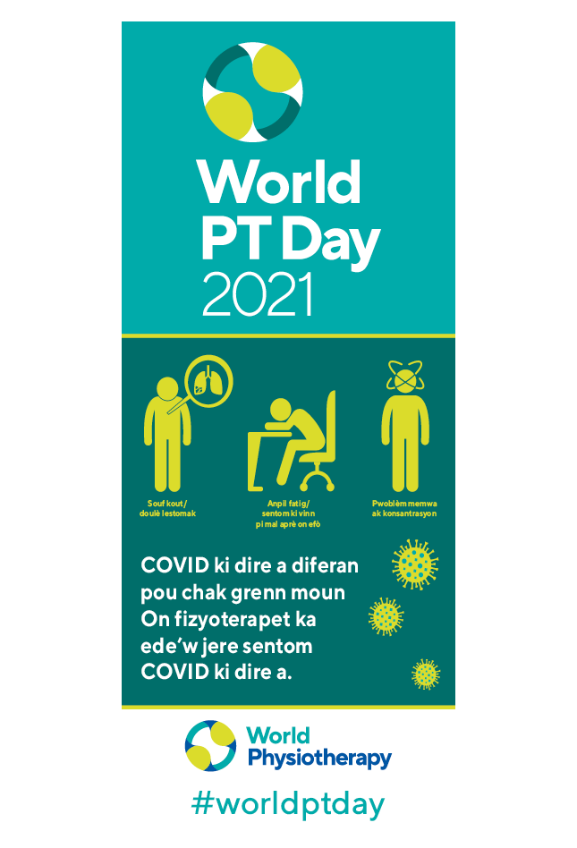 World PT Day roller banner. Haitian Creole