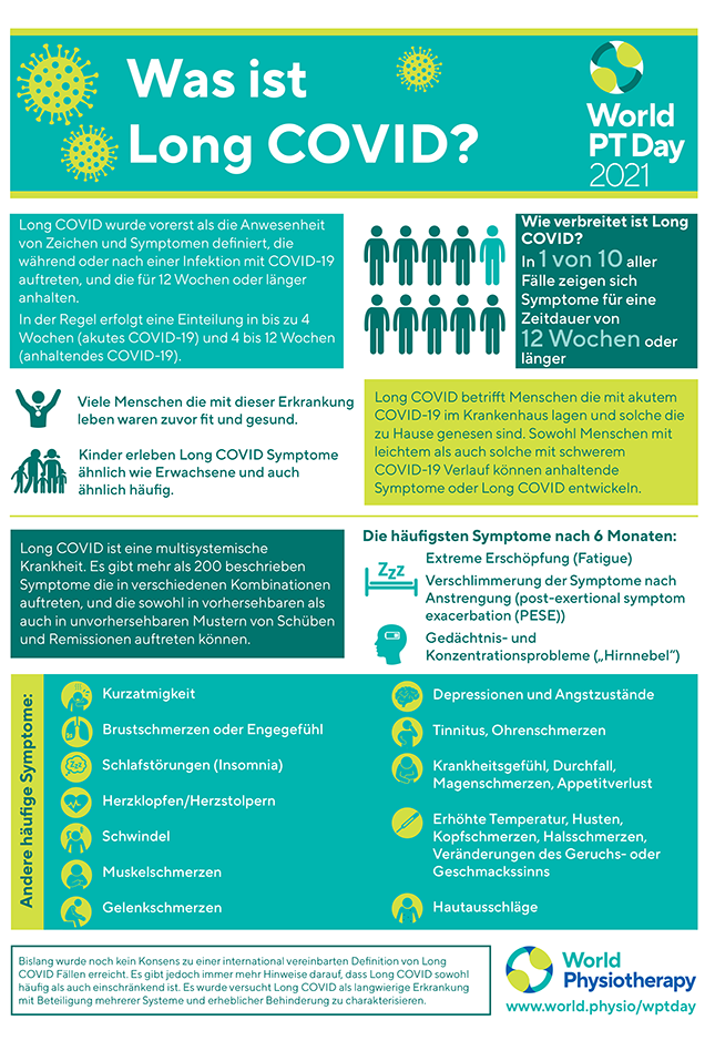 Image of World PT Day 2021 info sheet 1 in German