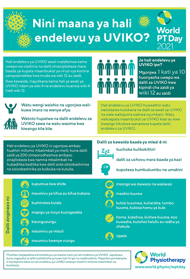 Image of World PT Day 2021 information sheet 1 in Swahili