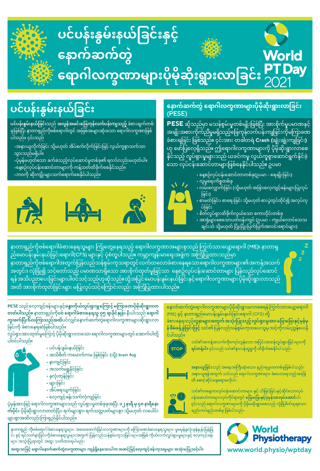 Image for World PT Day 2021 InfoSheet 3 in Burmese