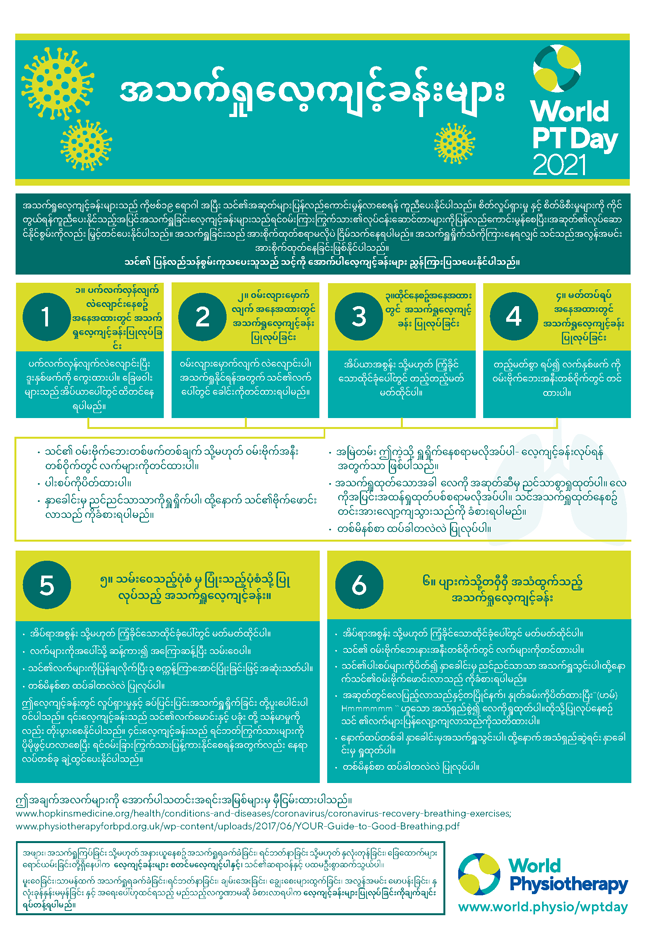 Image for World PT Day 2021 InfoSheet 5 in Burmese