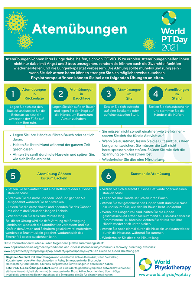 Image of World PT Day 2021 info sheet 5 in German