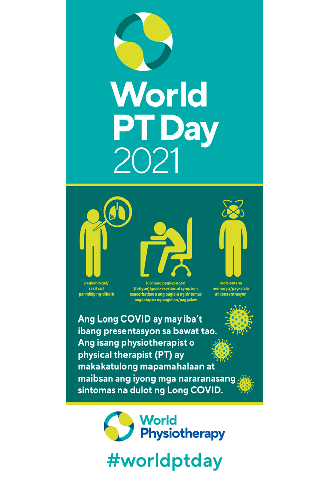 World PT Day roller banner. Filipino
