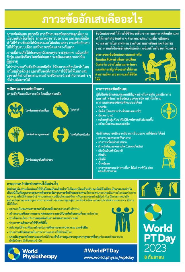 World PT Day 2023: information sheets (Thai) | World Physiotherapy