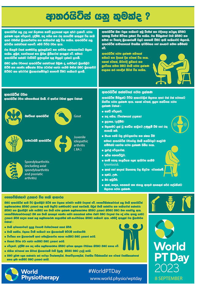 World PT Day 2023 information sheets (Sinhala) World Physiotherapy