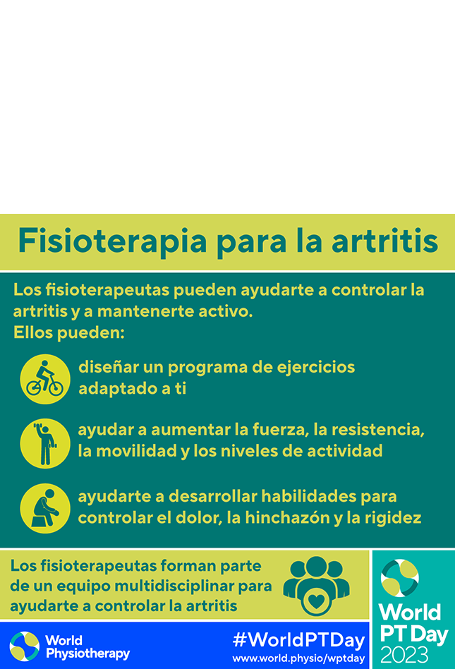 World PT Day 2023 social media graphic in Spanish