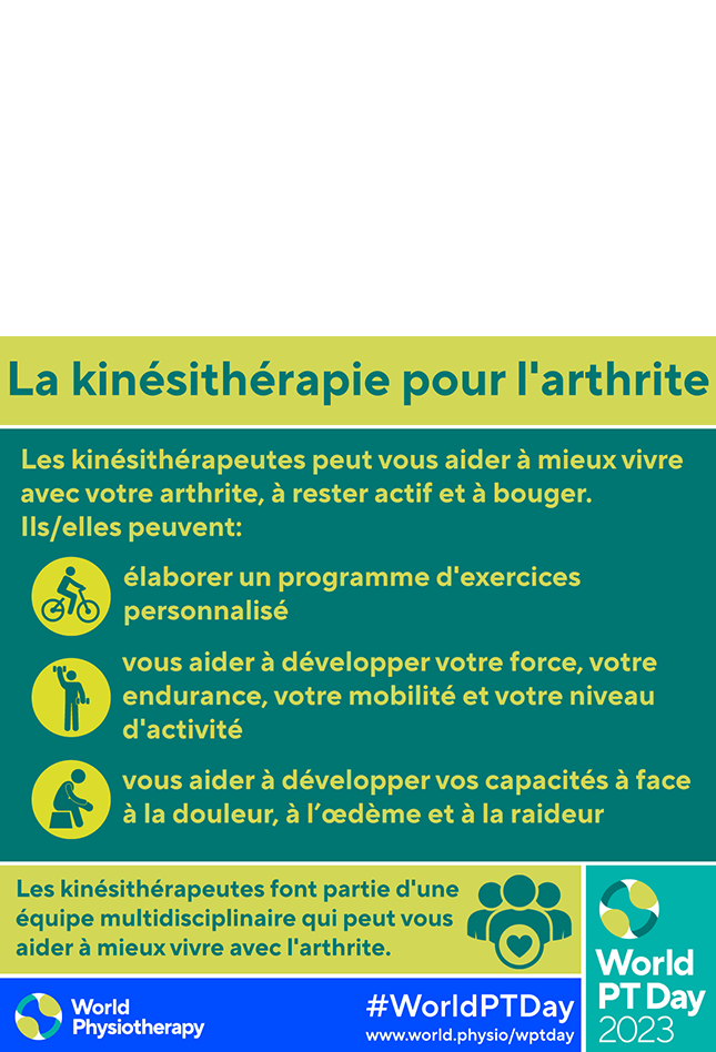World PT Day 2023 social media graphic in French