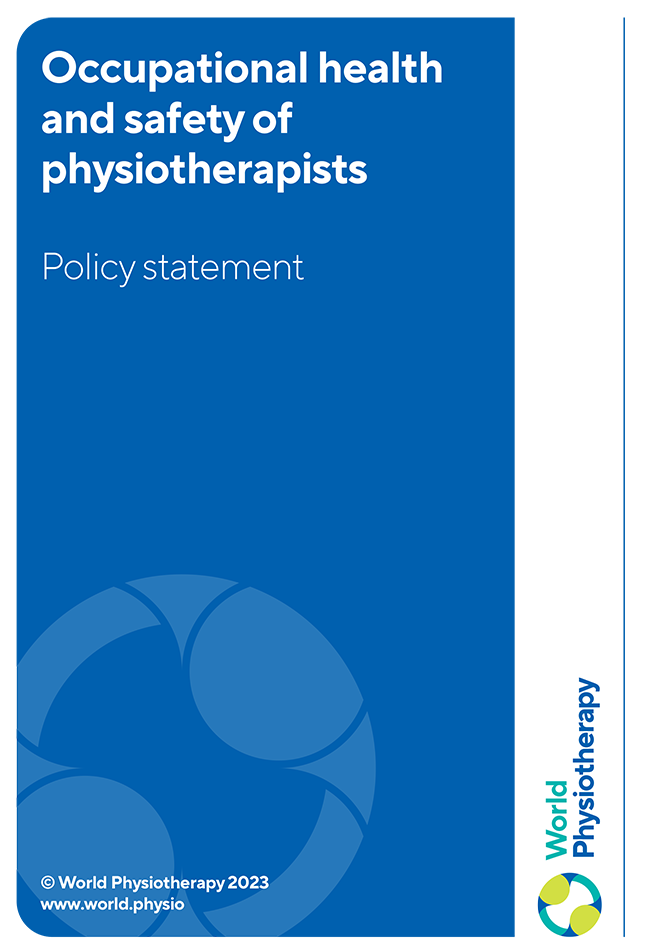 Miniature de la couverture de l'énoncé de politique : Santé et sécurité au travail des physiothérapeutes