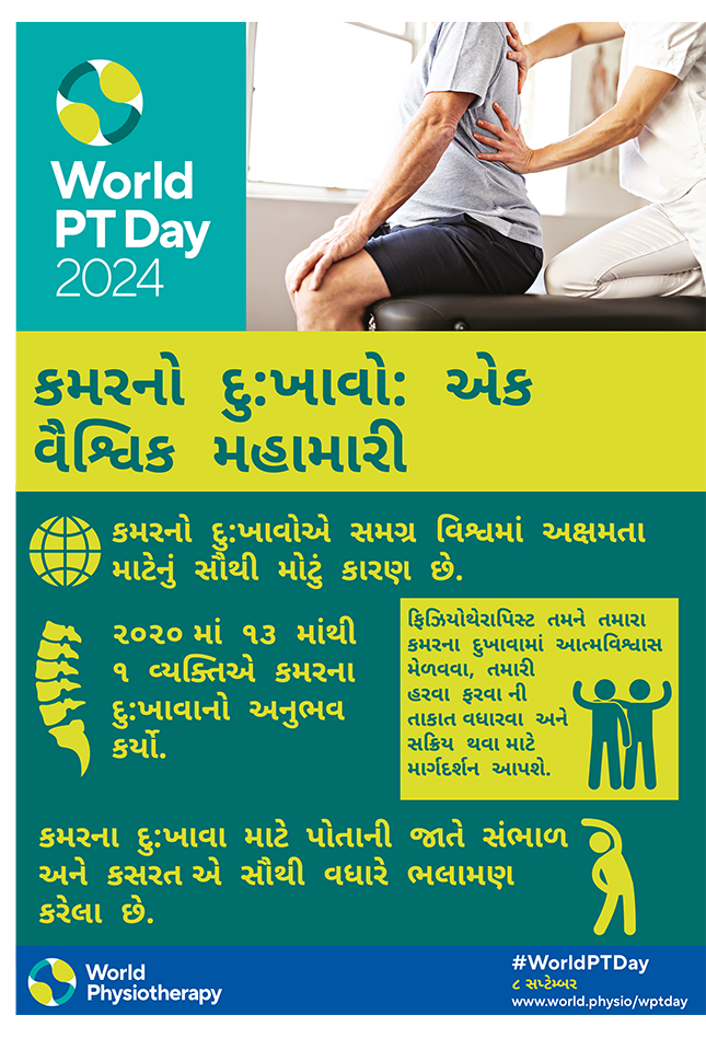 WPTD2024-Poster3-કમરનો  દુ:ખાવો:  એક  વૈશ્વિક  મહામારી