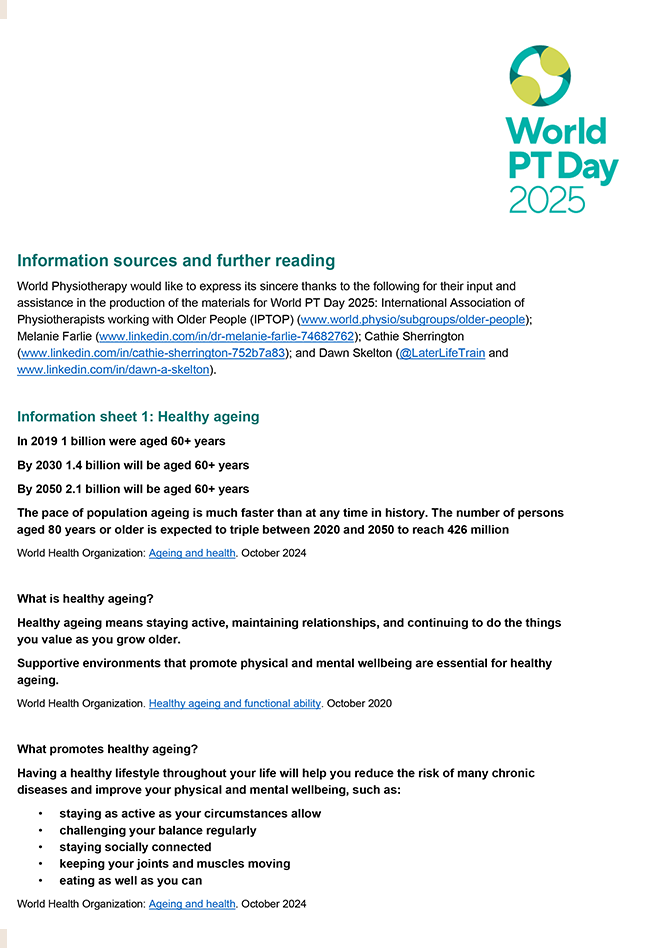 Thumbnail for World PT Day 2025 information sources