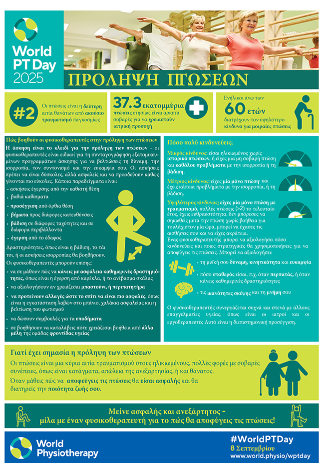 Thumbnail graphic for information sheet 3 in Greek for World PT Day 2025