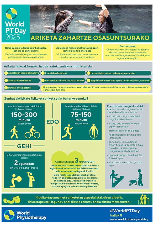 Thumbnail graphic for World PT Day 2025 information sheet 2 in Basque