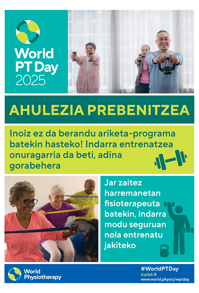 Thumbnail graphic for World PT Day 2025 poster 3 in Basque