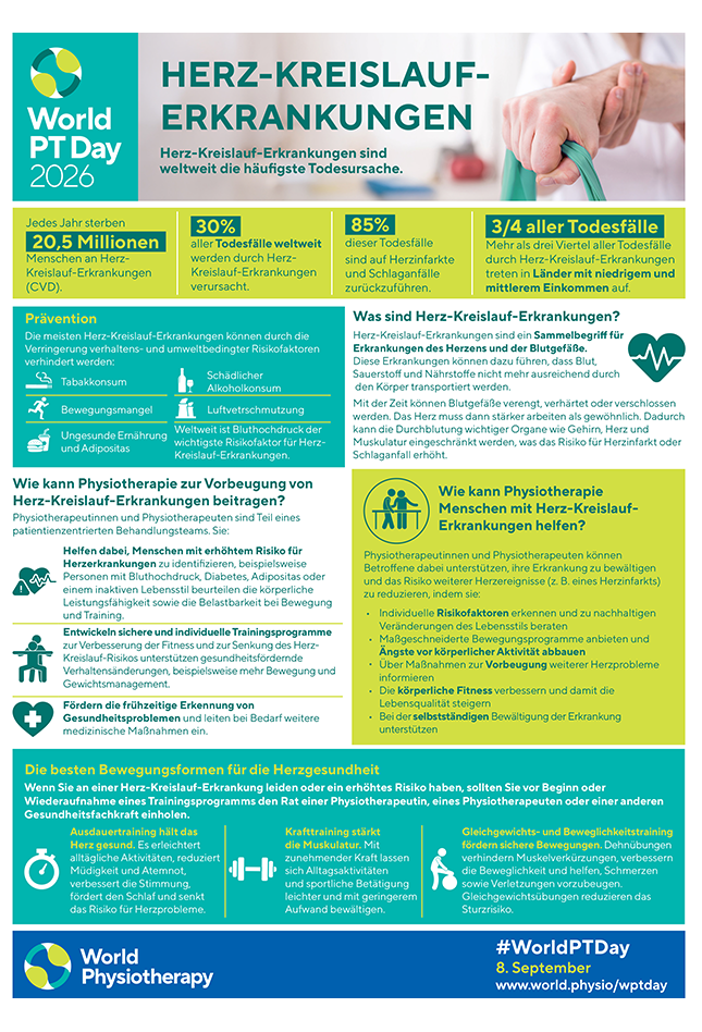 Thumbnail graphic for World PT Day 2026 information sheet 1 in German
