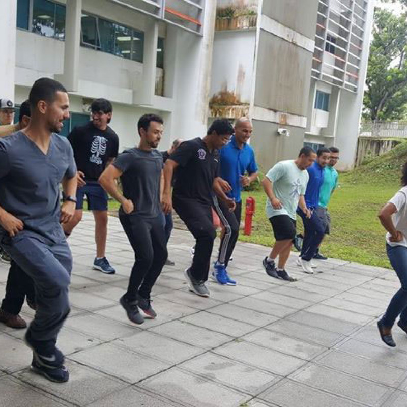 Photograph showing a celebration held in Puerto Rico to mark World PT Day 2018