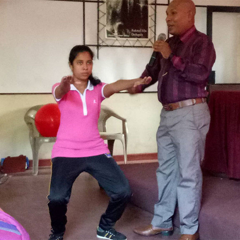 Photograph showing a celebration held in Sri Lanka to mark World PT Day 2018