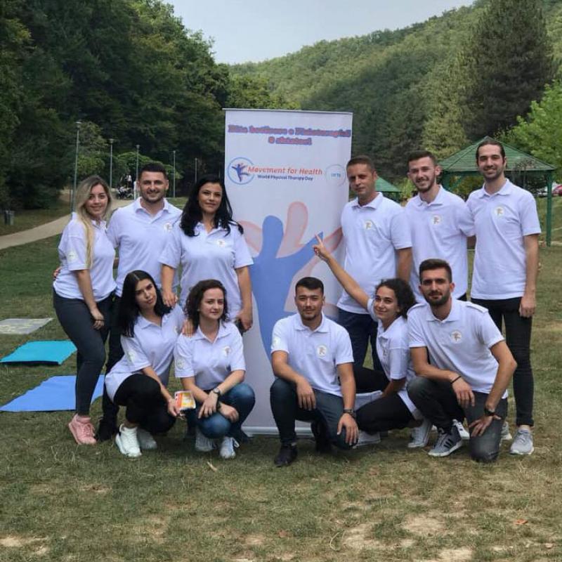 Photograph showing a celebration held in Kosovo to mark World PT Day 2019