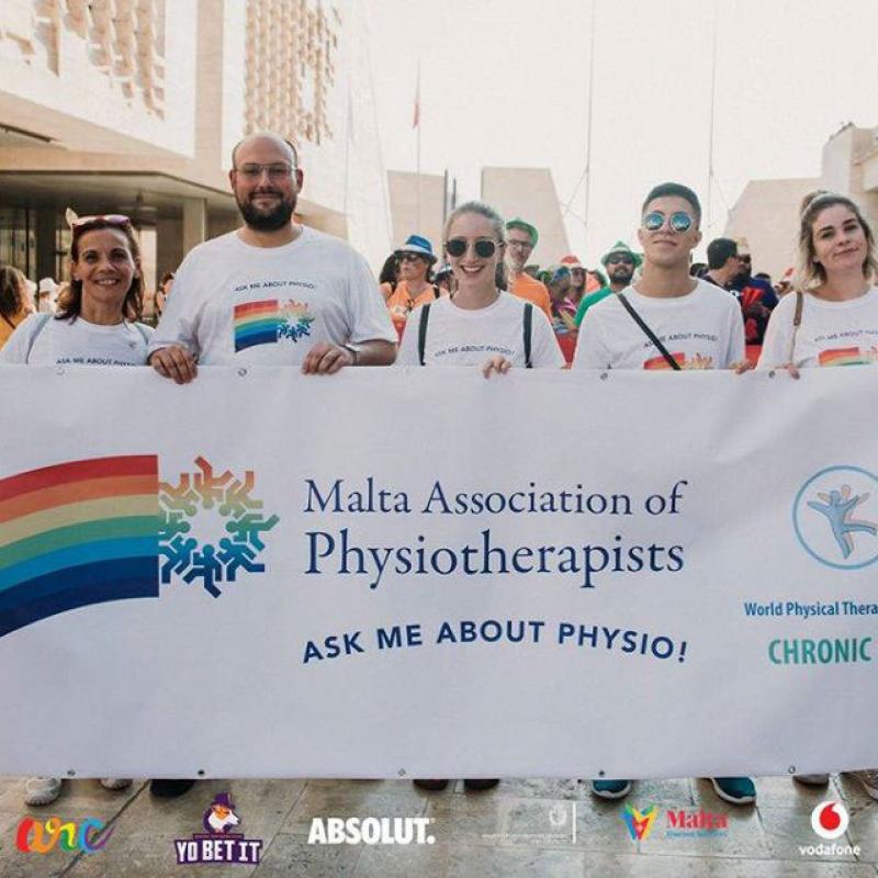 Photograph showing a celebration held in Malta to mark World PT Day 2019