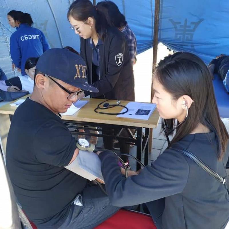Photograph showing a celebration held in Mongolia to mark World PT Day 2019