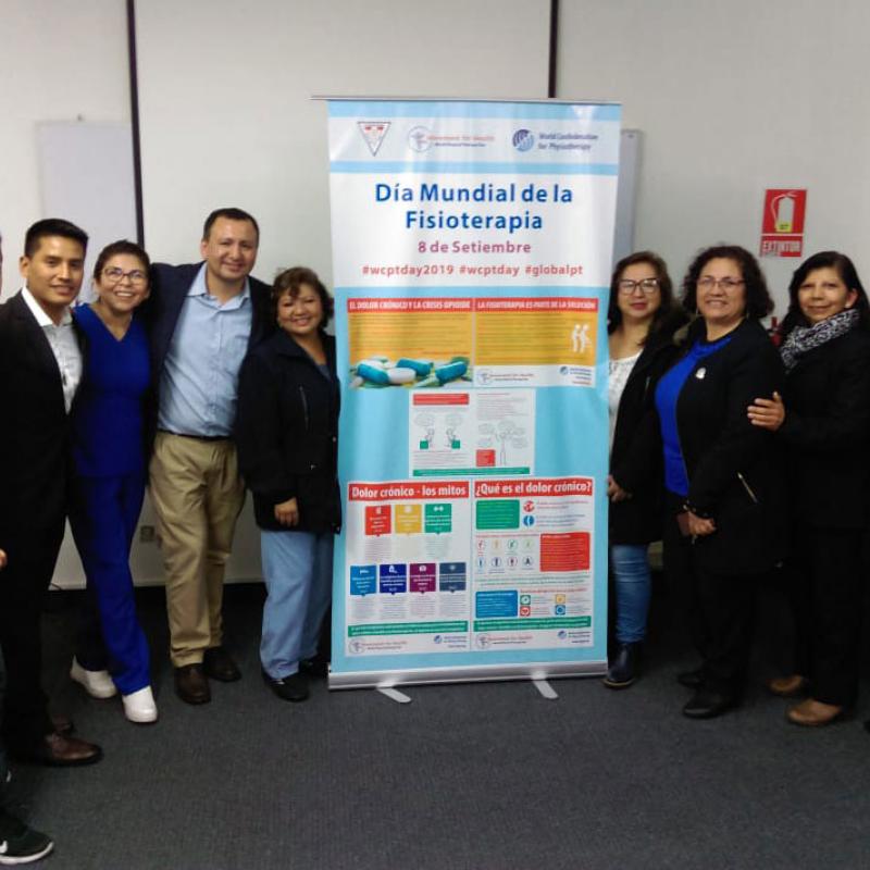 Photograph showing a celebration held in Peru to mark World PT Day 2019