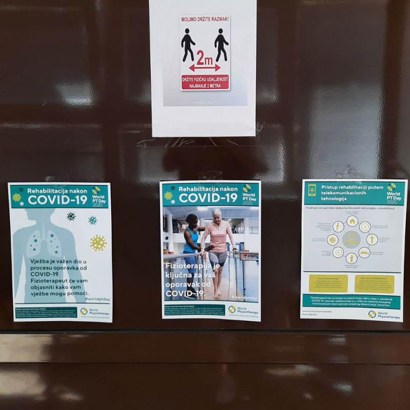 Photograph of how the Chamber of Physiotherapists of Montenegro marked World PT Day 2020