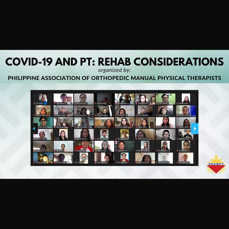 Imagen del seminario web celebrado en Filipinas para conmemorar el Día Mundial del PT 2021