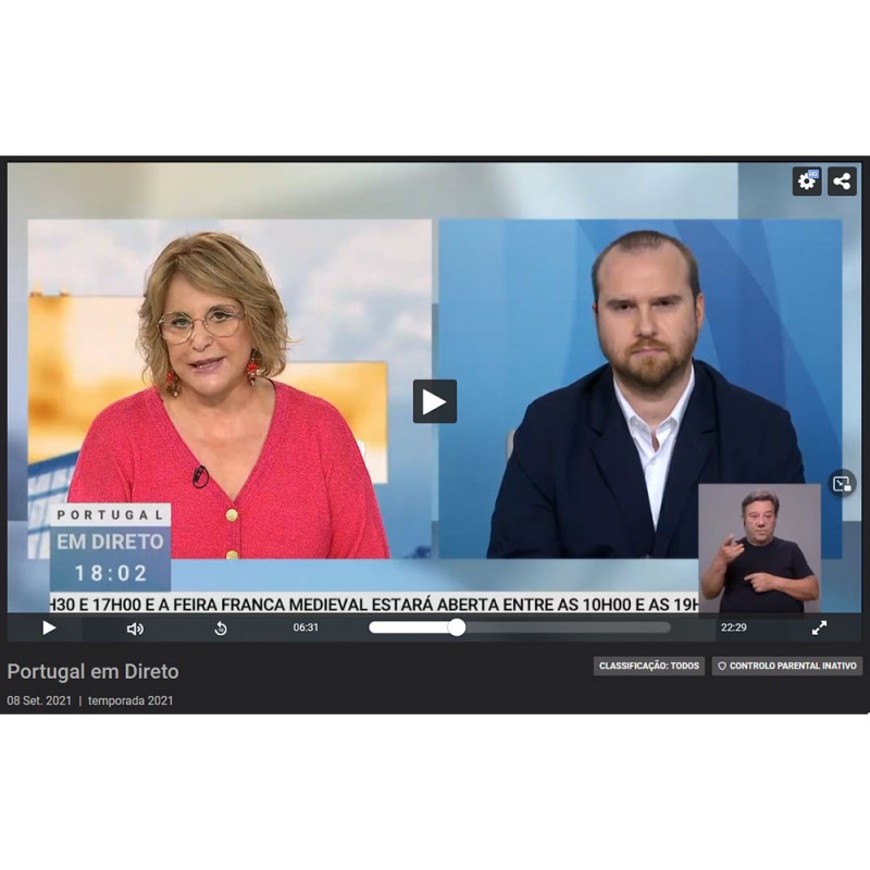 Image from TV interview with Portuguese Association of Physiotherapists 