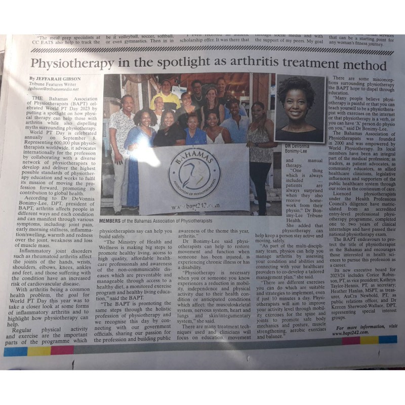 World PT Day 2023 celebrations in Bahamas