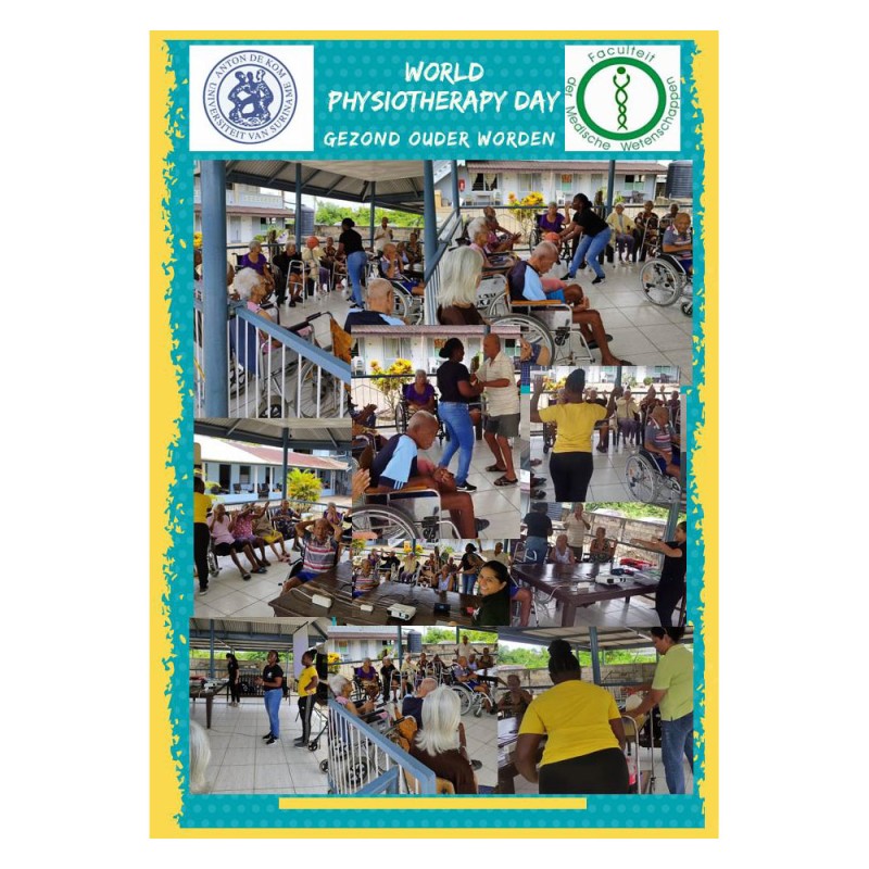 Photo collage showing activities held for World PT Day 2025 in Suriname