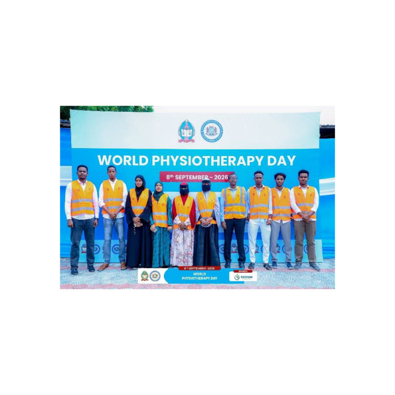 Group photograph of participants at a World PT Day 2026 celebration in Somalia