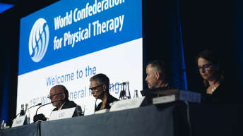 Photographie de l'assemblée générale de la WCPT 2019 à Genève
