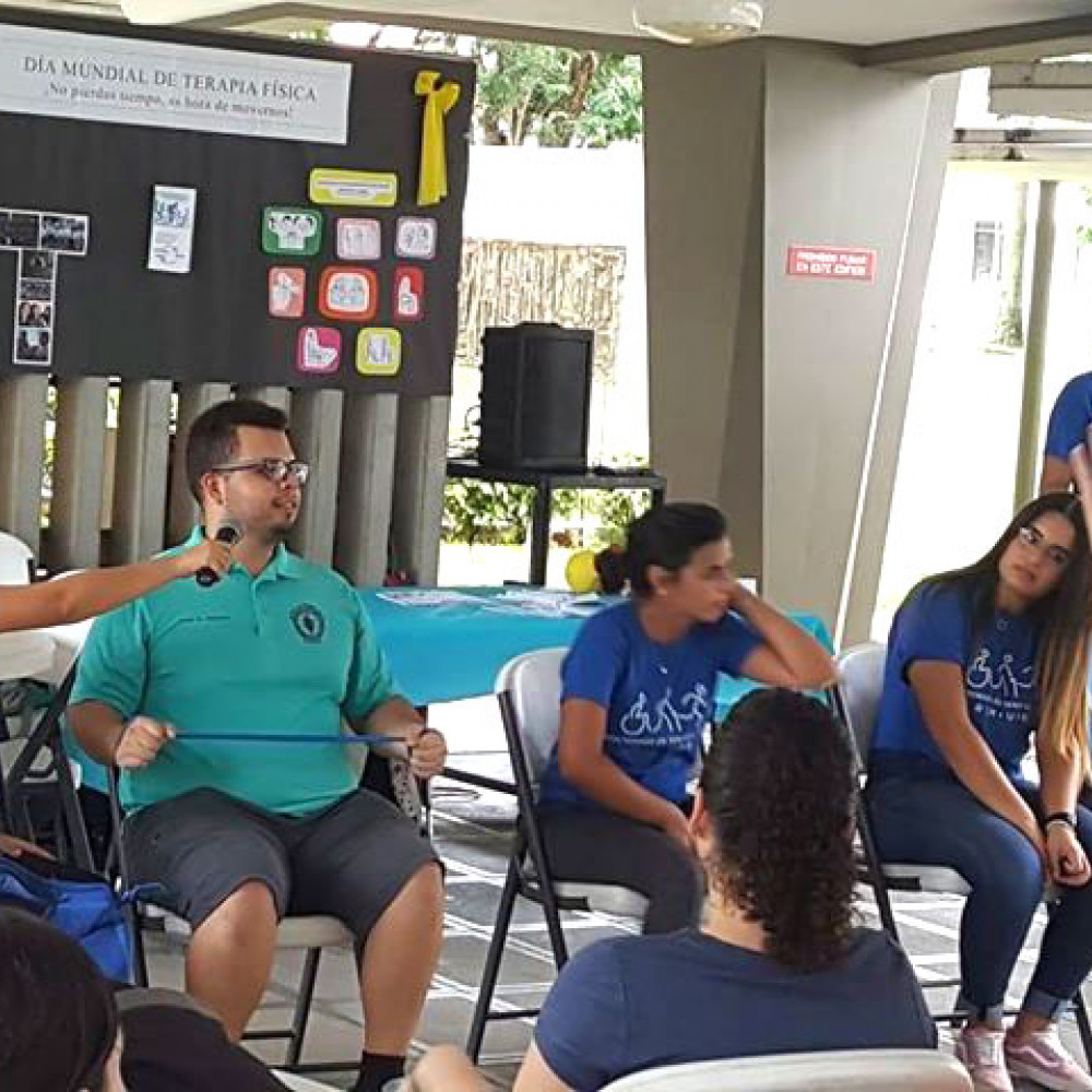 Photograph showing a celebration held in Puerto Rico to mark World PT Day 2018