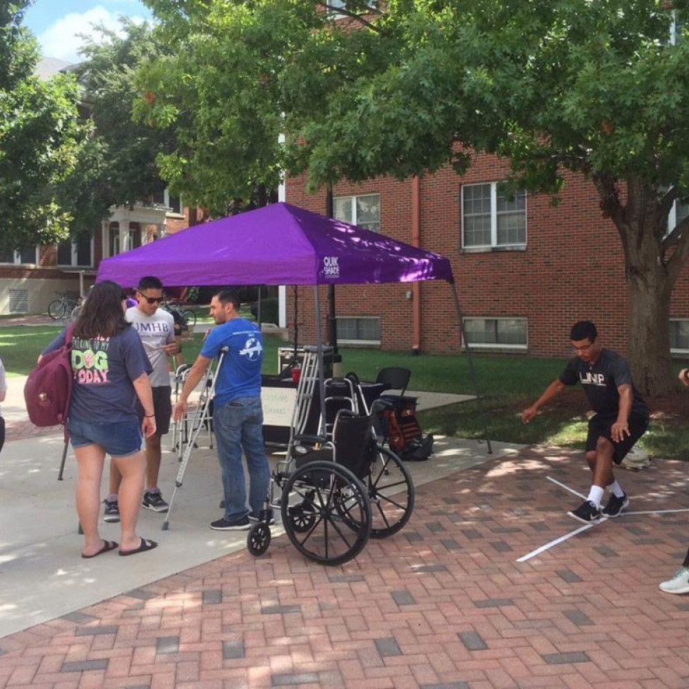 Photograph showing a celebration held in the United States to mark World PT Day 2018