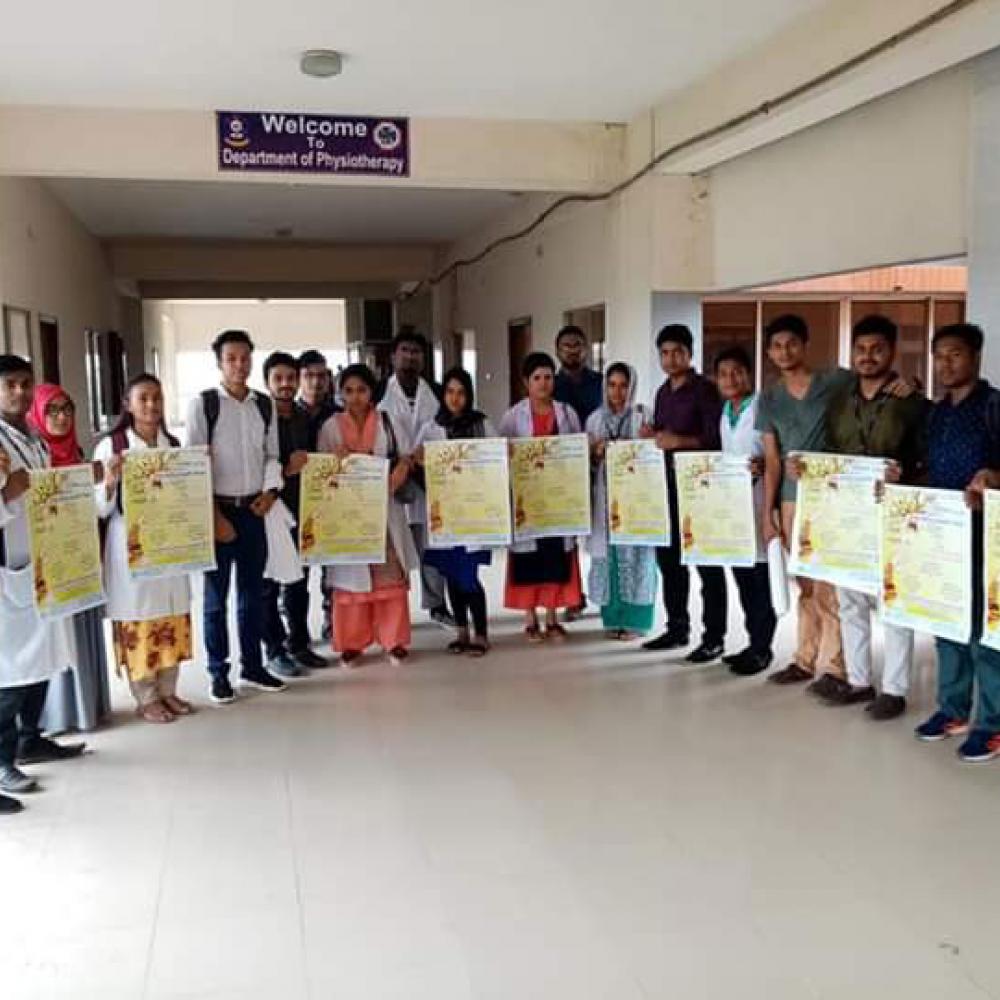 Photograph showing one of the celebrations held by the Bangladesh Physiotherapy Association to mark World PT Day 2019