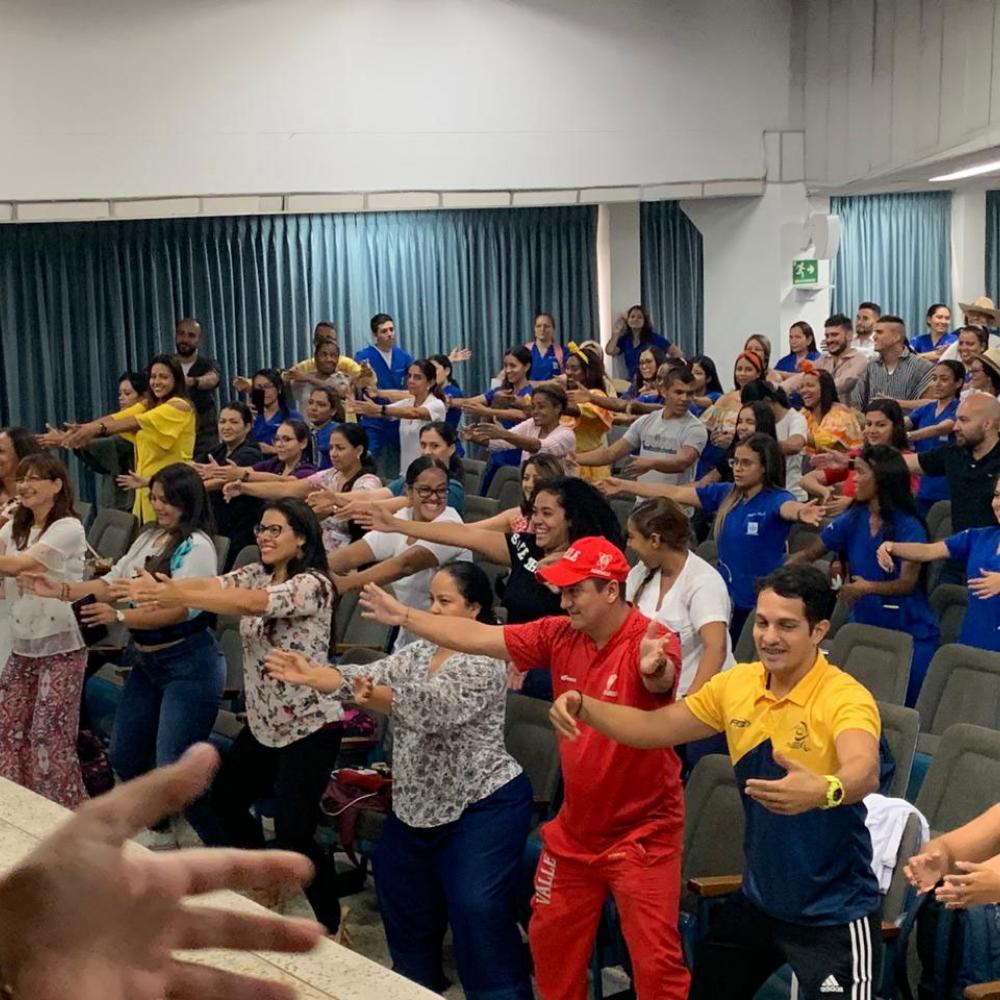 Photograph showing one of the celebrations held in Colombia to mark World PT Day 2019