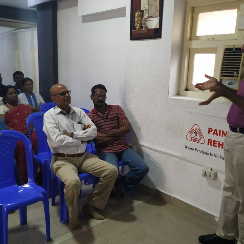 Photograph showing a celebration held in India to mark World PT Day 2019