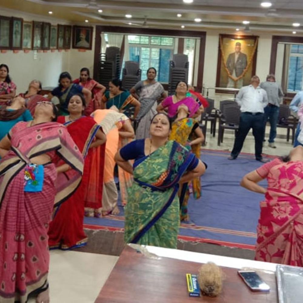 Photograph showing a celebration held in India to mark World PT Day 2019