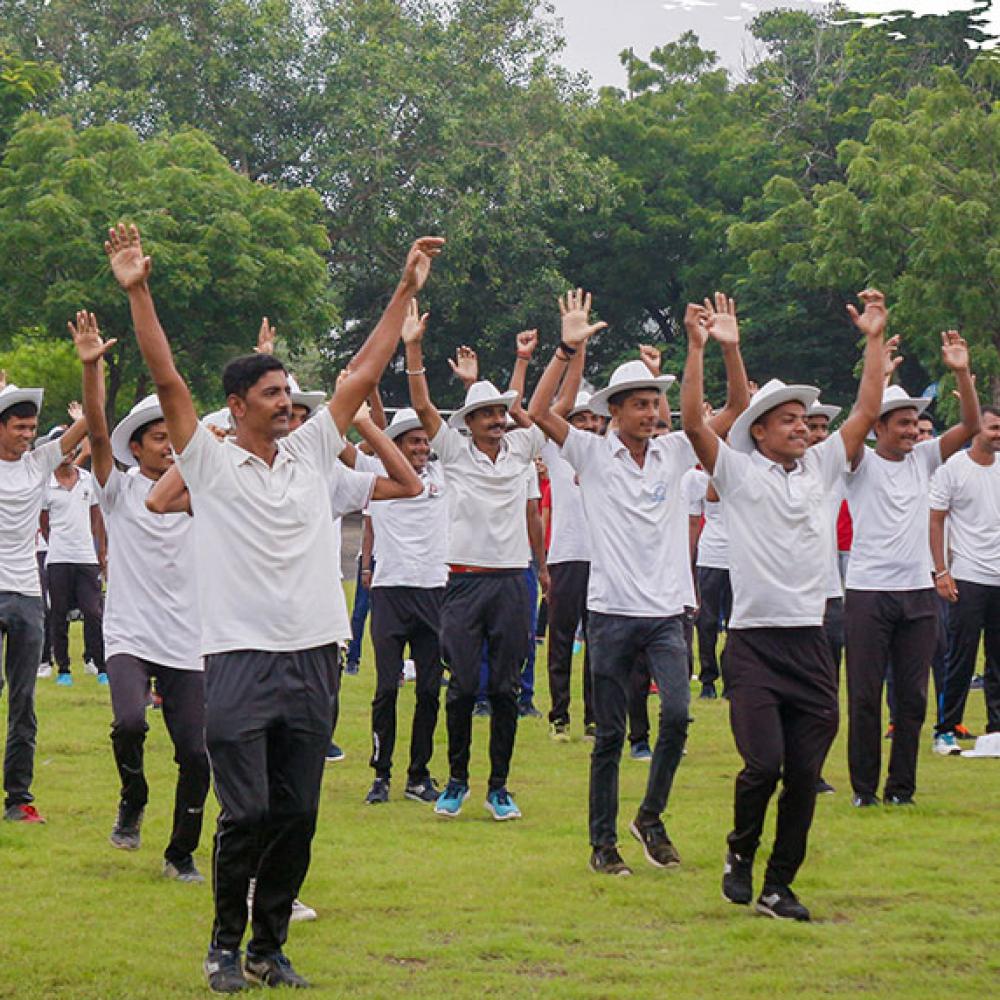 Photograph showing a celebration held in India to mark World PT Day 2019