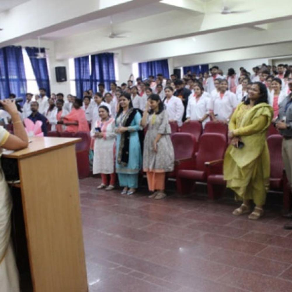 Photograph showing a celebration held in India to mark World PT Day 2019